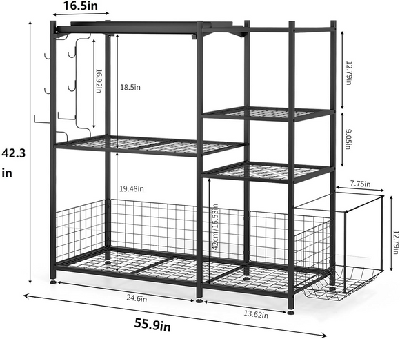 Weight Rack for Dumbbells and Plates - Home Gym Storage Rack for Dumbbells