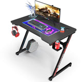 FLEDEX Gaming Desk 40 inch, Gamer Desk Office PC Computer Desk, Large Workstation Gaming Table for Gaming Laptop with Controller Stand, Cup Holder Headset Hook