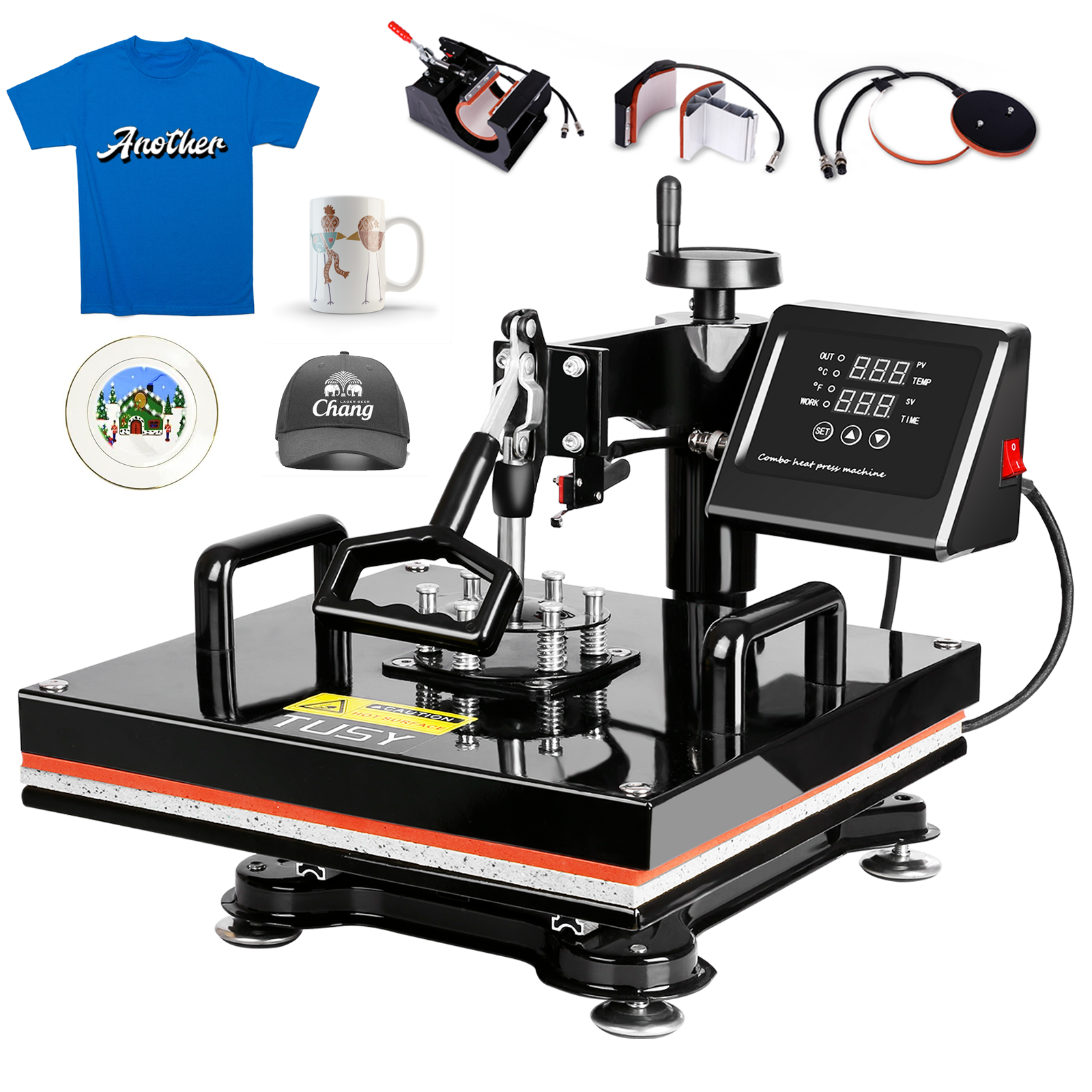 15x15 Tusy Heat Press Machine Pro 5 En 1 Heat Transfer Press