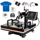 Pro 5 in 1 TUSY 12x15 Heat Press Machine Swing Away Heat Transfer Press Transfer Sublimation for T Shirt Hat Mug Cap Plate, 360 Degree Rotation