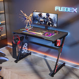 FLEDEX Gaming Desk 40 inch, Gamer Desk Office PC Computer Desk, Large Workstation Gaming Table for Gaming Laptop with Controller Stand, Cup Holder Headset Hook