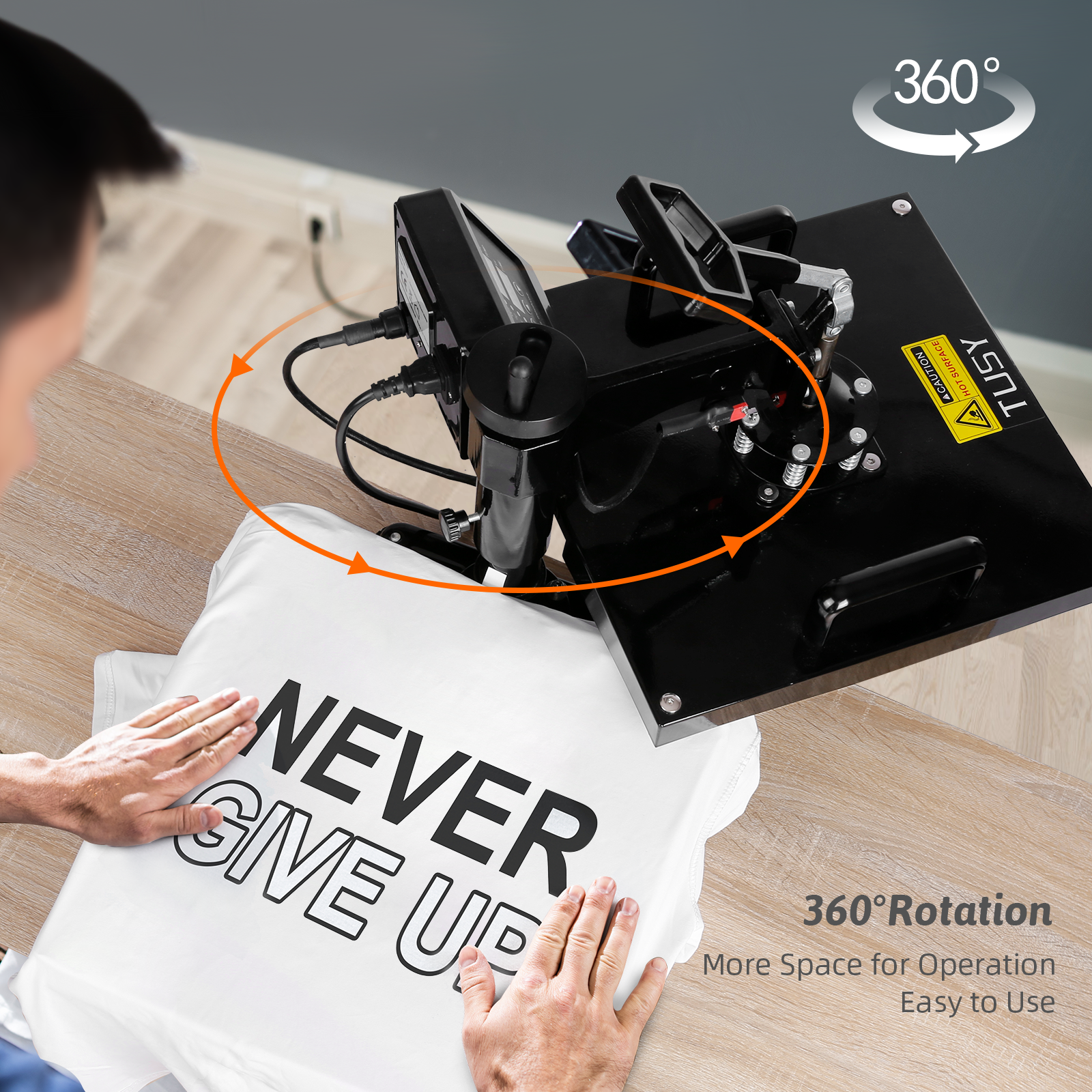8-in-1 T Shirt Press Professional 360 Swing-Away Heat Press Machine 15x15  Inch
