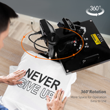 Pro 5 in 1 TUSY 12x15 Heat Press Machine Swing Away Heat Transfer Press Transfer Sublimation for T Shirt Hat Mug Cap Plate, 360 Degree Rotation