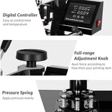 15"x15" TUSY Heat Press Machine Pro 5 in 1 Heat Transfer Press Machine Swing Away 360 Degree Rotation Digital Industrial Sublimation for T-Shirt/Hat/Mug/Plate