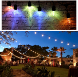 Albrillo 48FT Color Changing Outdoor String Lights, RGB LED String Light with 15 S14 Shatterproof Edison Bulbs, Commercial Light String for Patio Backyard Garden, with Remote Control