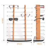 Sunglasses Display Wooden Look Laminate Sunglasses Display Rack, Eyewear Display up to 16 Glasses