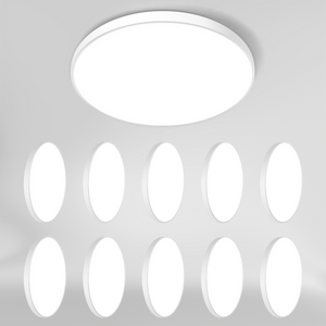 NITSINE LED Flush Mount Ceiling Light Fixture, 18W 3000K/4000K/5000K CCT Selectable, 12Inch 1600LM, Dimmable Flat Round Lighting Fixture, for Kitchen, Bedroom, Laundry and Closet Room