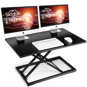 SIMBR Standing Desk Converter 32 inch, Height Adjustable Sit to Stand Desk, Quick Stand Up Desk Riser for Dual Monitors, Sit-Stand Laptop Riser for Home & Office