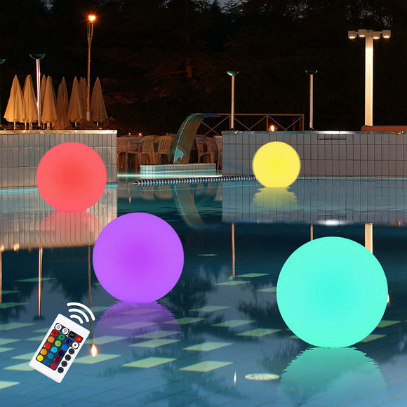Albrillo LED Dimmable Ball for Swimming Pool - 16 Colors & 4 Modes Floating Light with Remote Control, Wireless Charging 2000mAh, IP68 Waterproof, for Indoor, Outdoor, Pool Decor(12-Inch)