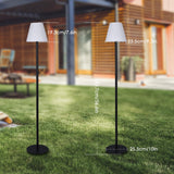 Albrillo Solar Floor Lamp Outdoor - IP65 Waterproof RGB LED Stand Lamp Outside, Dimmable 8 Colors and 3 Modes, Solar Lamp with light sensor, 1800mAh USB rechargeable, Perfect for Patio, Yard, Garden