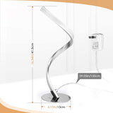 Albrillo Spiral Design LED Table Lamp - Touch Sensor Dimmable Desk Lamp, 3 Colors Bedside Lamps of Stainless Steel, 1.5m Cable, 9W 450LM Nightstand Lamps, for Bedroom, Office, Living Room