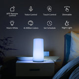 Albrillo Smart Table Lamp, Bedside Lamp Work with Alexa and Google Home, Dimmable Warm White Light & RGB Color Changing Touch Lamp, Nightstand Lamp Night Lights for Living Room, Bedroom, Office.