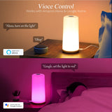 Albrillo Smart Table Lamp, Bedside Lamp Work with Alexa and Google Home, Dimmable Warm White Light & RGB Color Changing Touch Lamp, Nightstand Lamp Night Lights for Living Room, Bedroom, Office.