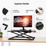 SIMBR Standing Desk Converter 32 inch, Height Adjustable Sit to Stand Desk, Quick Stand Up Desk Riser for Dual Monitors, Sit-Stand Laptop Riser for Home & Office