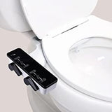 Bidet Attachment, Non-Electric Dual Self Cleaning Nozzle Bidet, Fresh Water Spray, Bidet for Toilet Seat with Frontal/Feminine Wash, Ultra-Thin, Cold Water Only, Black