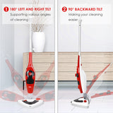 SIMBR Steam Mop, 11-in-1 Multifunctional Steam Cleaner with 180 ° Swiveling Head, 350ML 1500W Powerful Detachable Handheld Steam Cleaner for Laminate, Hardwood, Tiles, Carpet, Kitchen, Pet Friendly