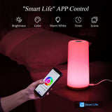 Albrillo Smart Table Lamp, Bedside Lamp Work with Alexa and Google Home, Dimmable Warm White Light & RGB Color Changing Touch Lamp, Nightstand Lamp Night Lights for Living Room, Bedroom, Office.