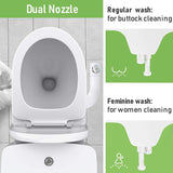 Bidet Attachment for Toilet, Dual Nozzle Fresh Cold Water Sprayer Feminine Wash Bidet, Non-electric Bidet, Free Adjustable Water Pressure, Leak-proof, Easy Installation