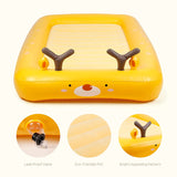 Kids Inflatable Travel Bed, Portable Air Mattress for Toddlers Children, with Air Pump, Yellow