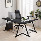 SIMBR L-Shaped Desk 58.4” Computer Desk, Home Office Desk, Corner Gaming Desk with Large Monitor Stand, Kid Study Desk Writing Table Workstation