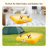 Kids Inflatable Travel Bed, Portable Air Mattress for Toddlers Children, with Air Pump, Yellow