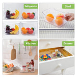 Crzdeal Refrigerator Organizer 4 Piece Refrigerator Storage Container (9.44ih x 6.69ih x 3.93ih) Kitchen Assistant Freezer Organizer