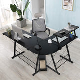 SIMBR L-Shaped Desk 58.4” Computer Desk, Home Office Desk, Corner Gaming Desk with Large Monitor Stand, Kid Study Desk Writing Table Workstation