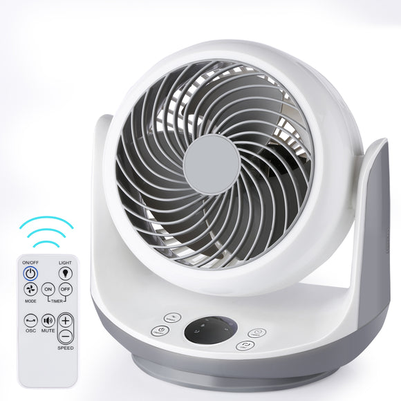 Air Circulator Fan-9 Speeds£¦3 Modes, 3D oscillation and 9H Timer, Remote Control and Touch Panel, 40W Energy Saving Whole Room Air Circulator Fan for Bedroom, Office Dorm