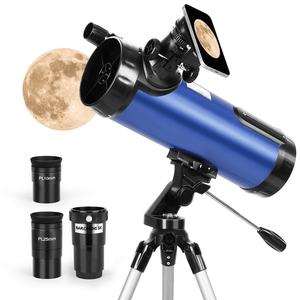 TELMU Reflector Telescope 114mm Aperture 500mm AZ, Adjustable(29.9-46.6in) for beginers kids adults