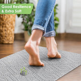 Anti-Fatigue Kitchen Mats 2 Pcs(17.1"x 29.9", 17.1"x 47.2") Thick PVC Waterproof Non-Slip Ergonomic Comfort Foam Rug Cushioned Floor Comfort Mats for Kitchen, Bathroom, Laundry, Sink or Office