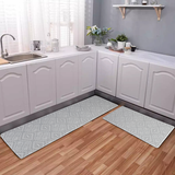 Anti-Fatigue Kitchen Mats 2 Pcs(17.1"x 29.9", 17.1"x 47.2") Thick PVC Waterproof Non-Slip Ergonomic Comfort Foam Rug Cushioned Floor Comfort Mats for Kitchen, Bathroom, Laundry, Sink or Office