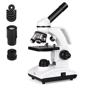 TELMU Microscopes for Students Adults, 40X-1000X Compound Monocular Microscope