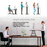 SIMBR Standing Desk Converter 32 inch, Height Adjustable Sit to Stand Desk, Quick Stand Up Desk Riser for Dual Monitors, Sit-Stand Laptop Riser for Home & Office