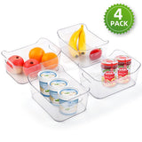 Crzdeal Refrigerator Organizer 4 Piece Refrigerator Storage Container (9.44ih x 6.69ih x 3.93ih) Kitchen Assistant Freezer Organizer