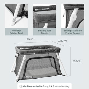 Travel Crib with Lightweight Backpack Design,Dark Grey