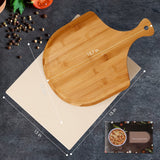 Pizza Stone for Grill and Oven 15¡±x12¡±, Free Bamboo Pizza Peel Paddle, Heat-Resistant Cordierite Cooking Stone, Durable Baking Stone with Recipes for Pizza, Pie, Housewarming Gift